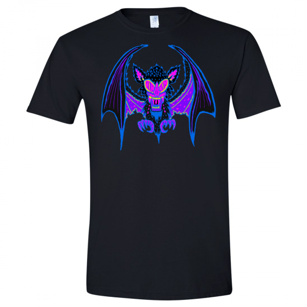 Gnarly Bat Neon Halloween T-Shirt