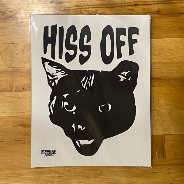Hiss Off Black Cat Art Print